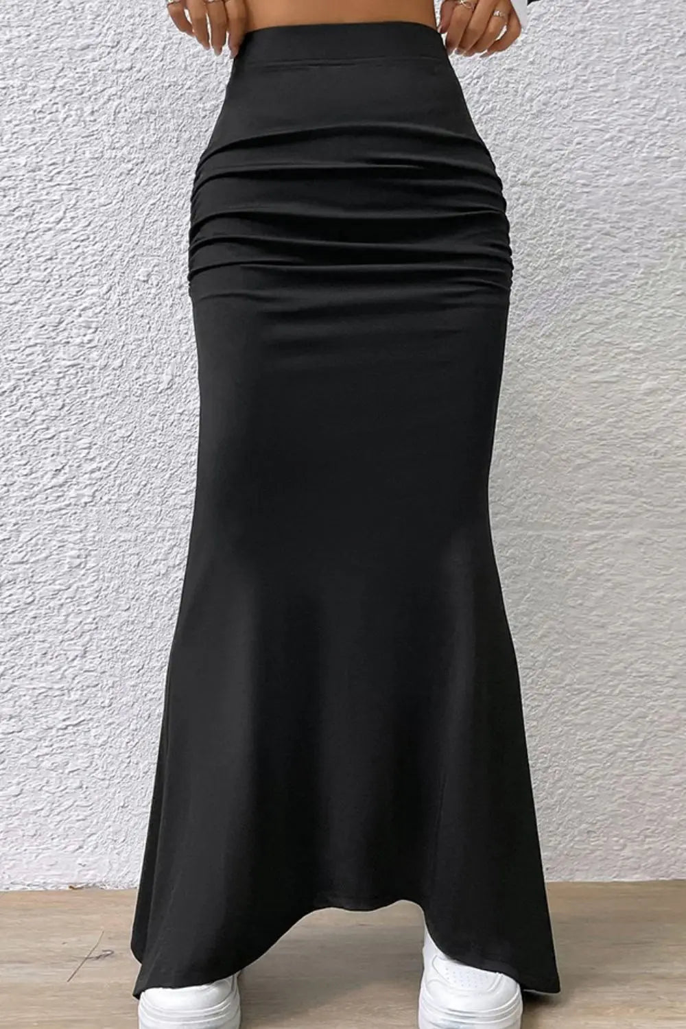 Ruched Maxi Trumpet Skirt Trendsi