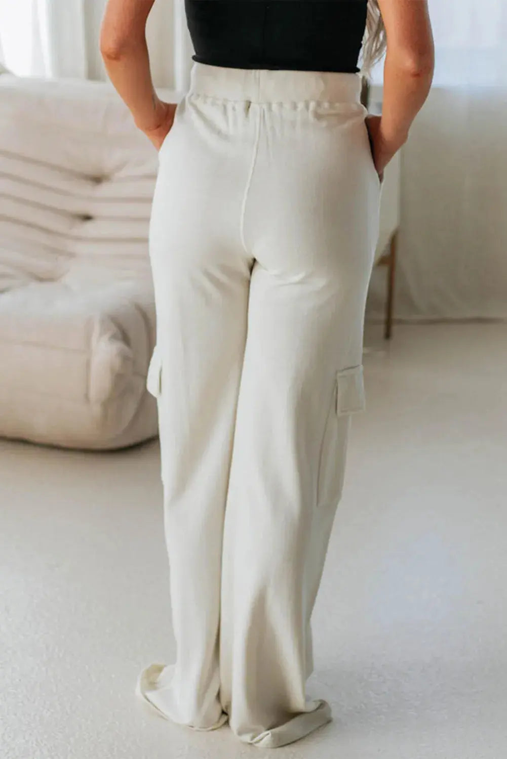 Drawstring High Waist Pants with Pockets Trendsi