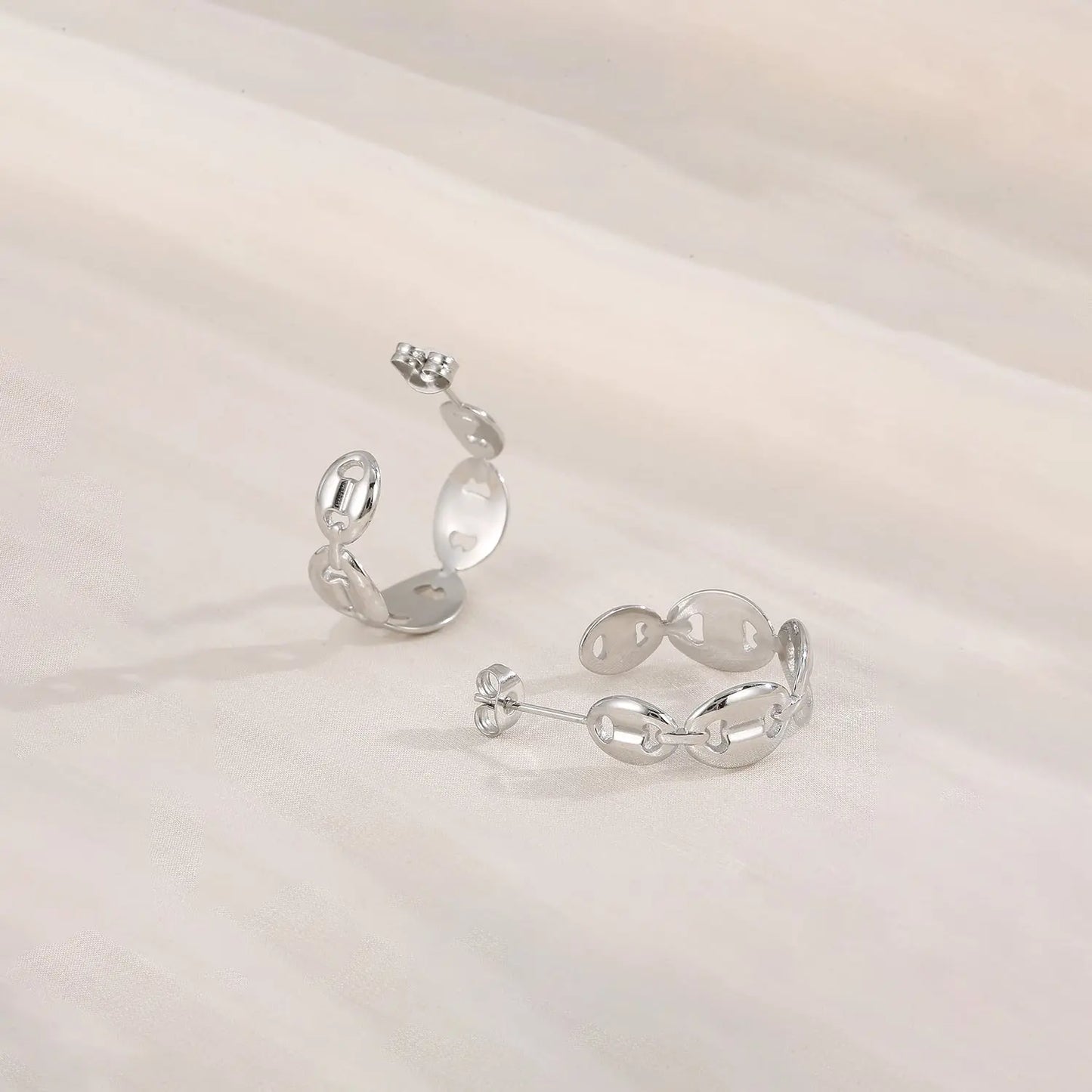 Stainless Steel C-Hoop Earrings Trendsi