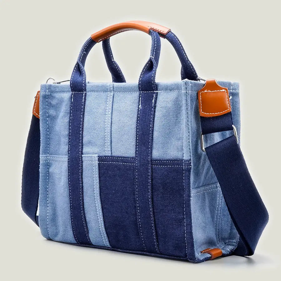 Denim Canvas Stitching Large Capacity Bag - GlossiChic Collection