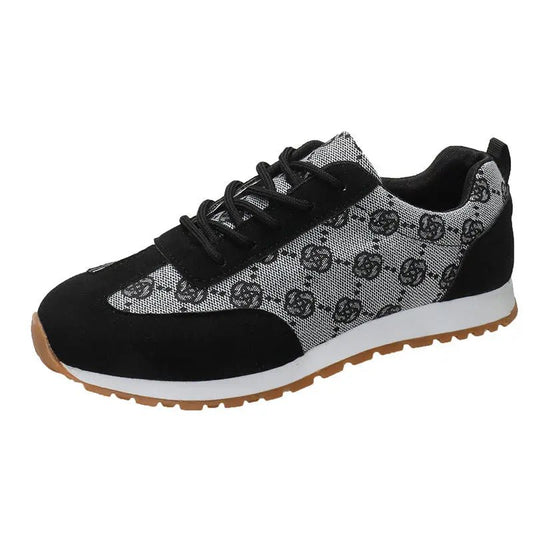 Floral Contrast Round Toe Sneakers - GlossiChic CollectionShoes