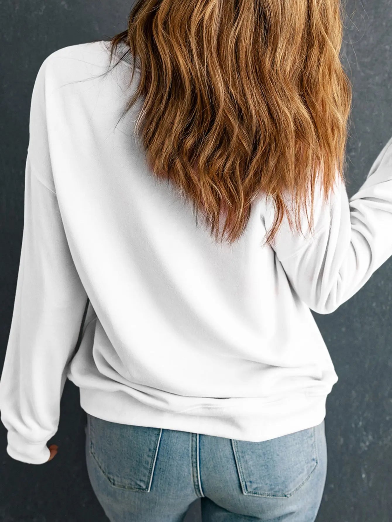 I'M BACK Round Neck Dropped Shoulder Sweatshirt - GlossiChic CollectionShirts & Tops