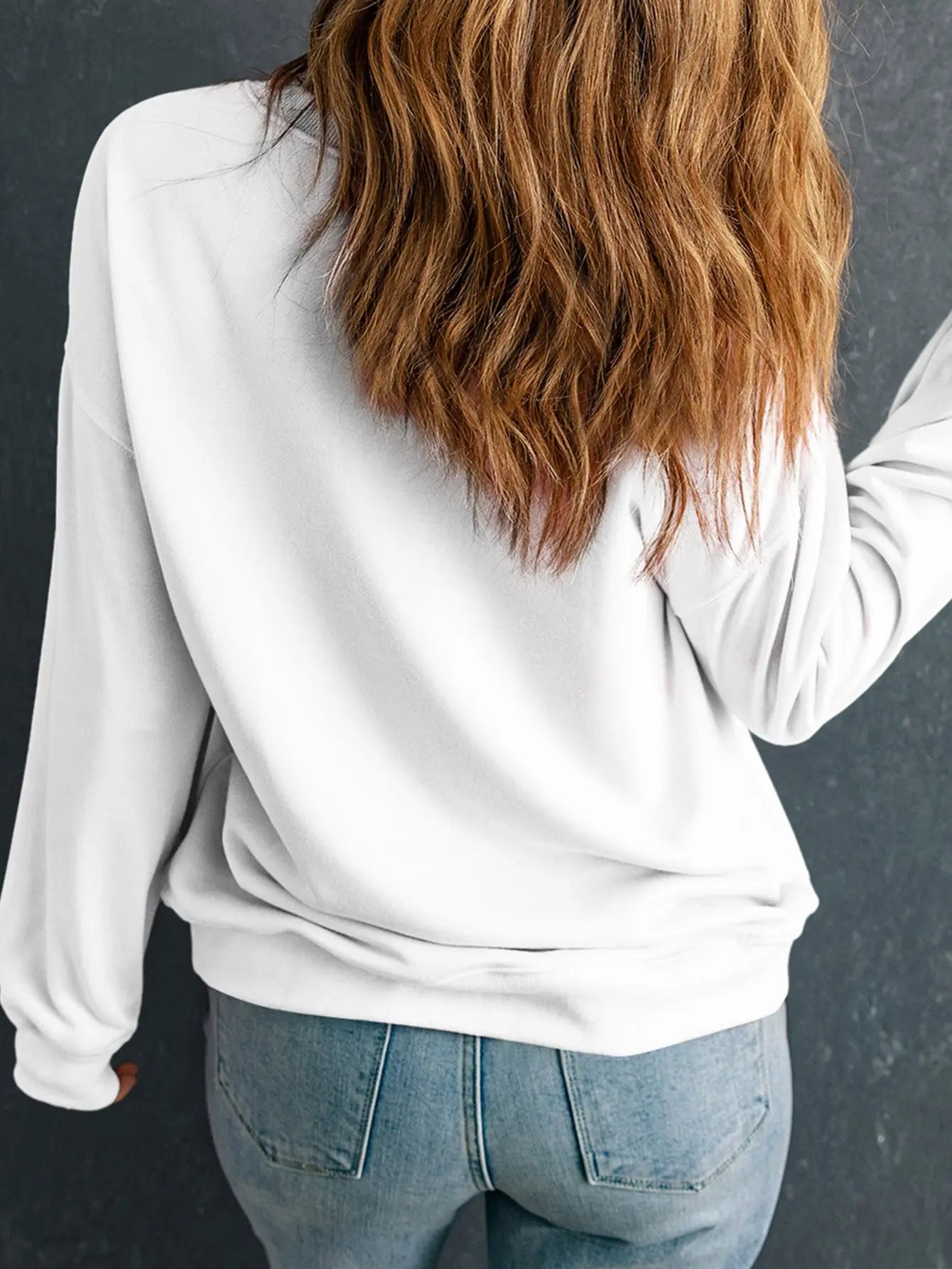I'M BACK Round Neck Dropped Shoulder Sweatshirt - GlossiChic CollectionShirts & Tops