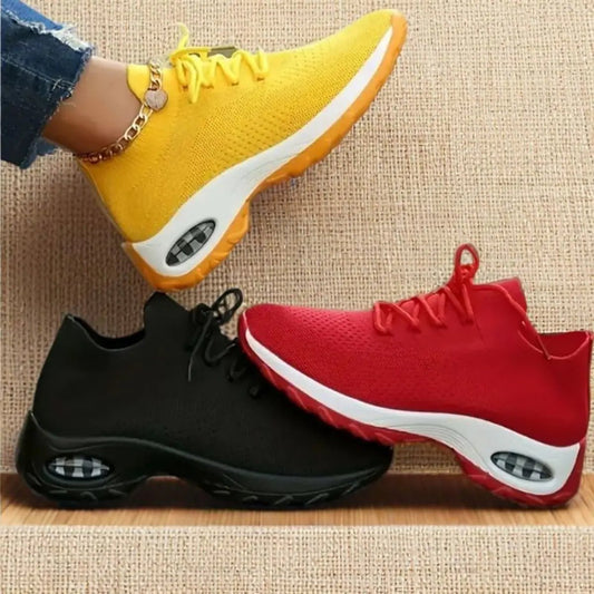 Lace Up Color Mesh Breathable Athletic - GlossiChic CollectionShoes