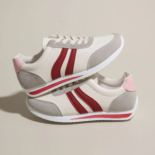Lace Up Contrast Round Toe Flats Sneakers - GlossiChic CollectionShoes