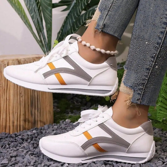 Lace Up Contrast Sneakers - GlossiChic CollectionShoes