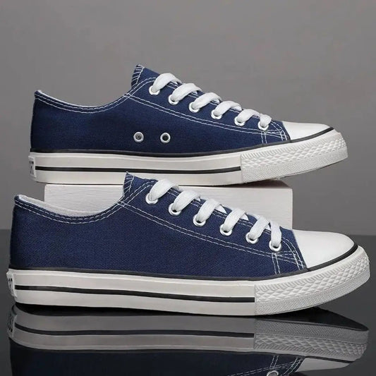 Lace Up Round Toe Canvas Sneakers - GlossiChic CollectionShoes