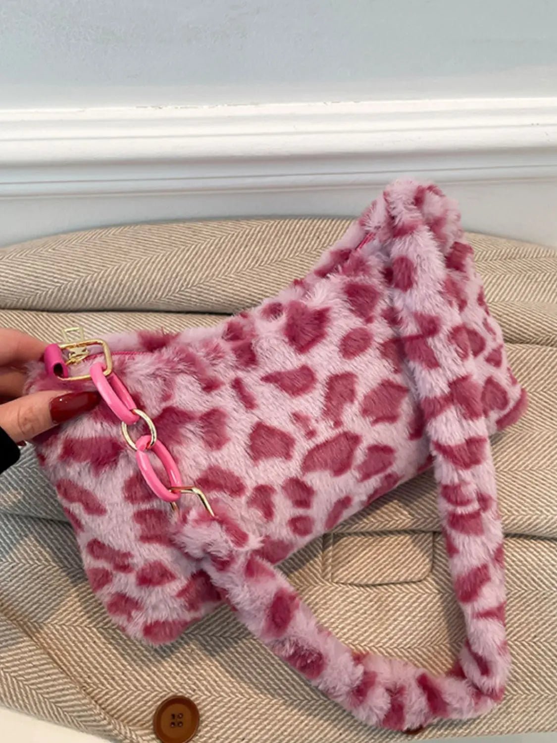 Leopard Fluff Shoulder Bag - GlossiChic Collectionhandbags
