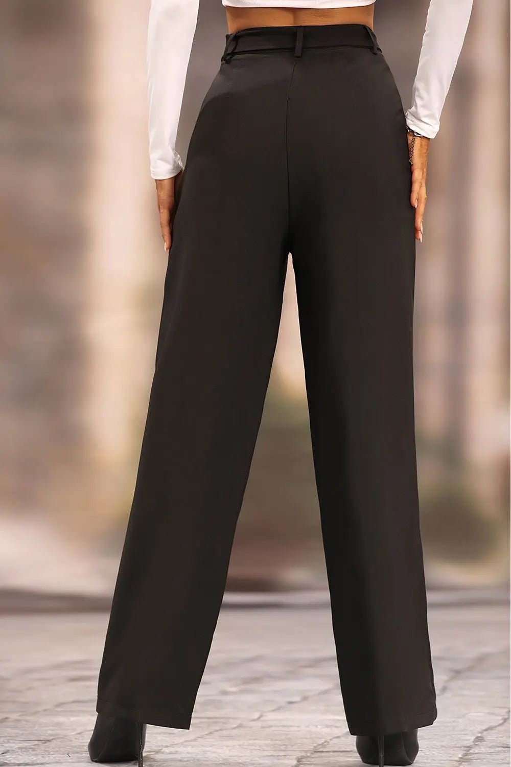 Long Loose Fit Straight Pants - GlossiChic Collection Black / S GlossiChic Collection Jeans, Pants, & Shorts
