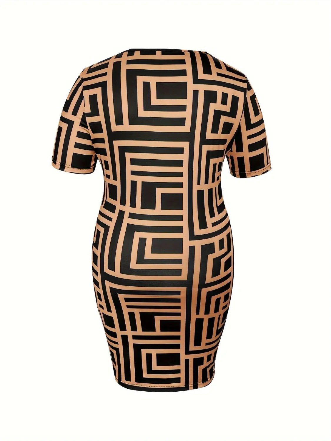Plus Size Sweetheart Neck Short Sleeve Mini Dress - GlossiChic CollectionDresses