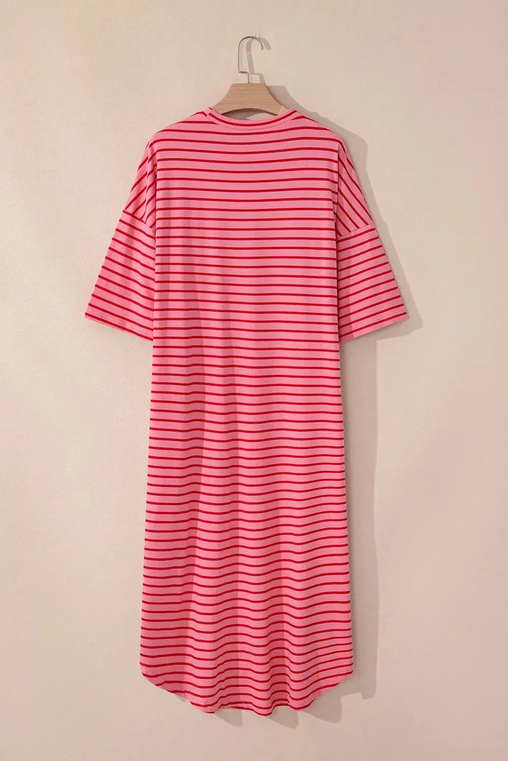 Pocketed Striped Half Sleeve Tee Dress - GlossiChic CollectionDresses