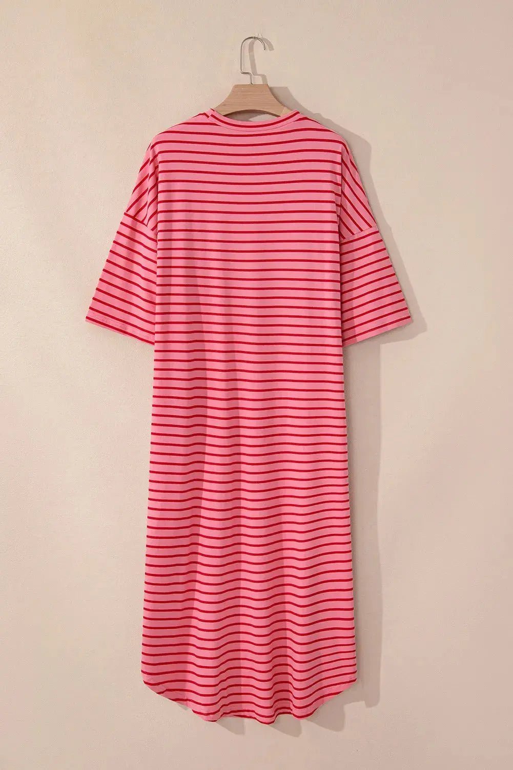 Pocketed Striped Half Sleeve Tee Dress - GlossiChic CollectionDresses