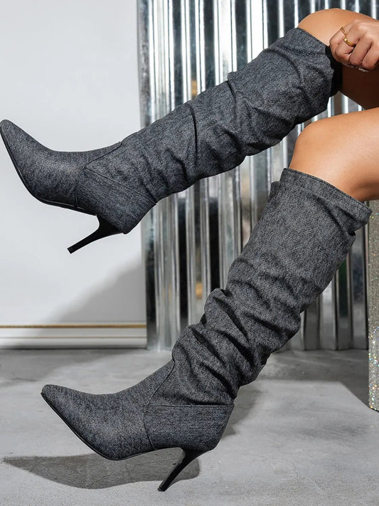 Point Toe Stiletto Boots - GlossiChic CollectionShoes