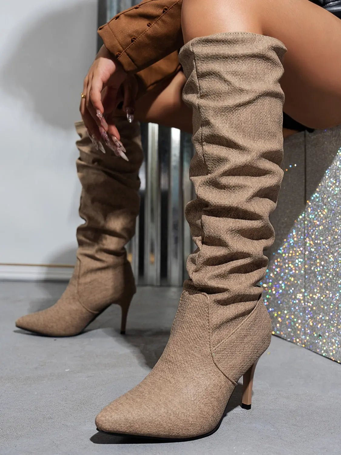 Point Toe Stiletto Boots - GlossiChic Collection Dark / 35(US4) GlossiChic Collection Shoes