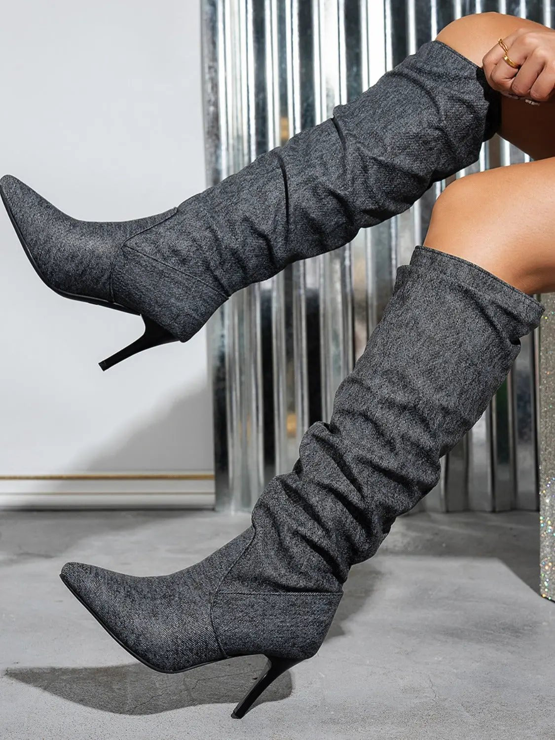 Point Toe Stiletto Boots - GlossiChic Collection Dark / 35(US4) GlossiChic Collection Shoes