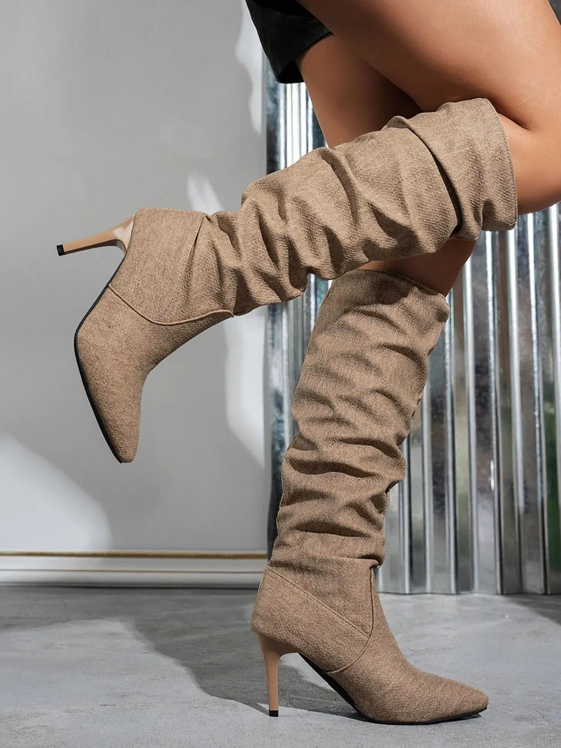 Point Toe Stiletto Boots - GlossiChic Collection Camel / 35(US4) GlossiChic Collection Shoes