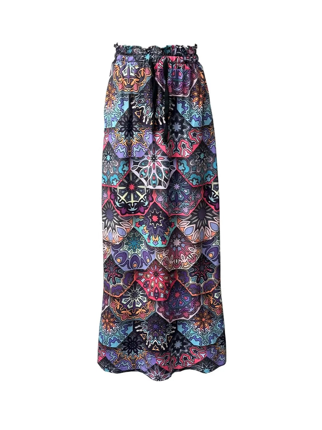 Printed Maxi Skirt with Pockets - GlossiChic CollectionDresses