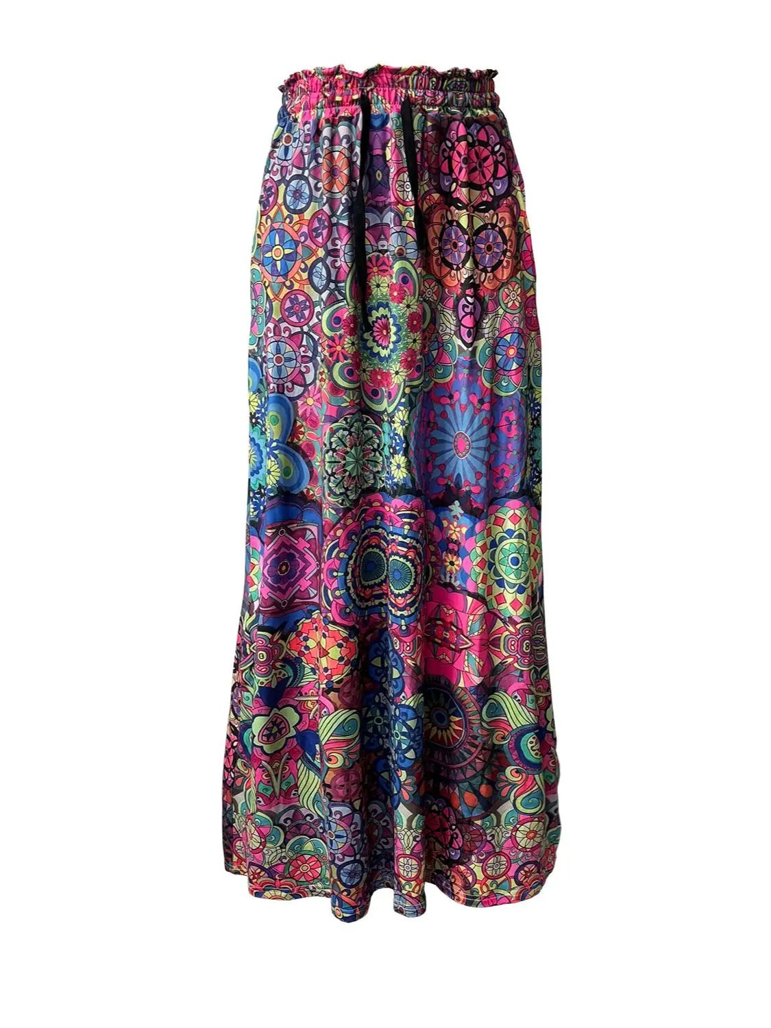Printed Maxi Skirt with Pockets - GlossiChic CollectionDresses