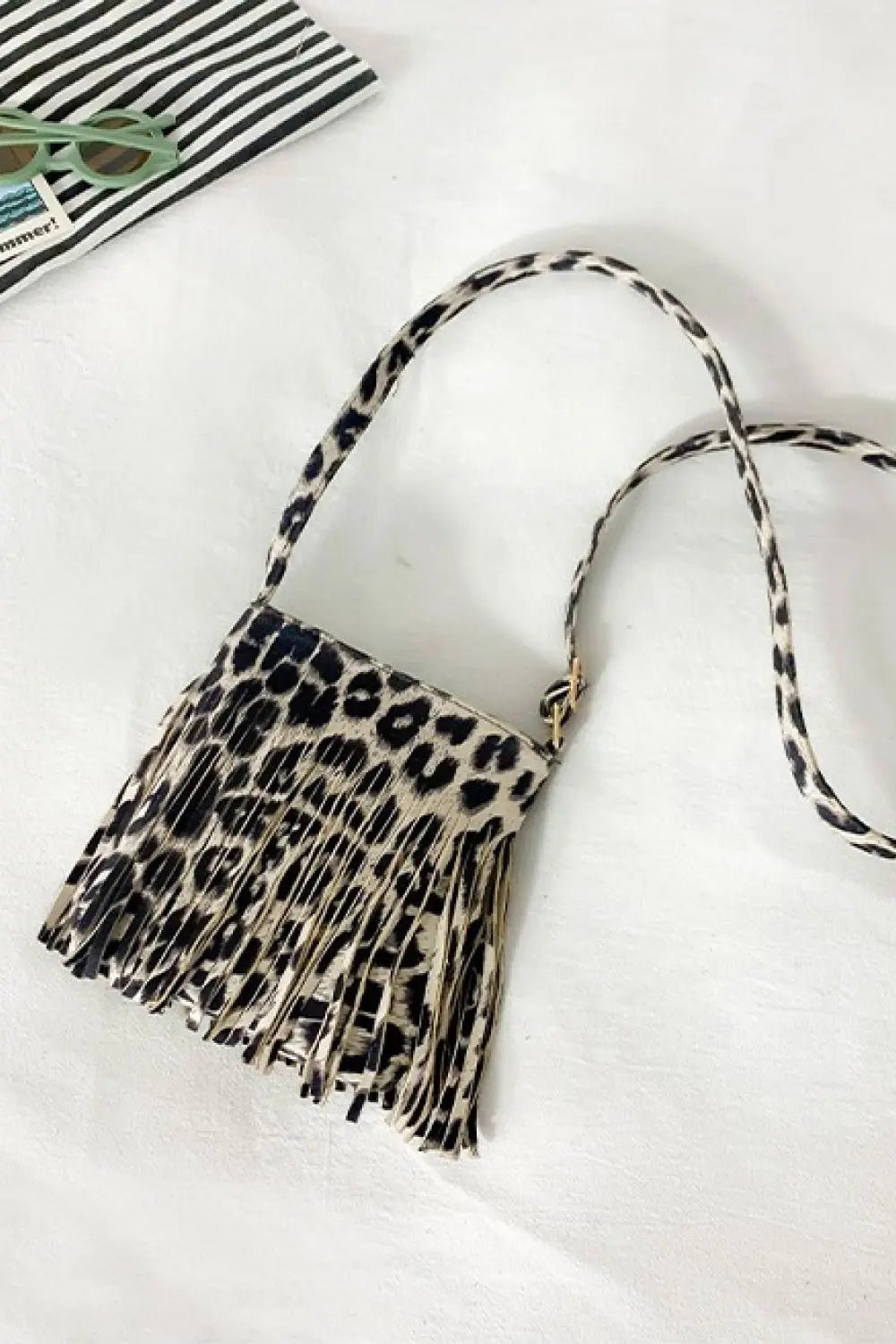 PU Leather Crossbody Bag with Fringe - GlossiChic Collectionhandbags