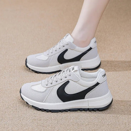 Round Toe Contrast Mesh Breathable Athletic - GlossiChic CollectionShoes
