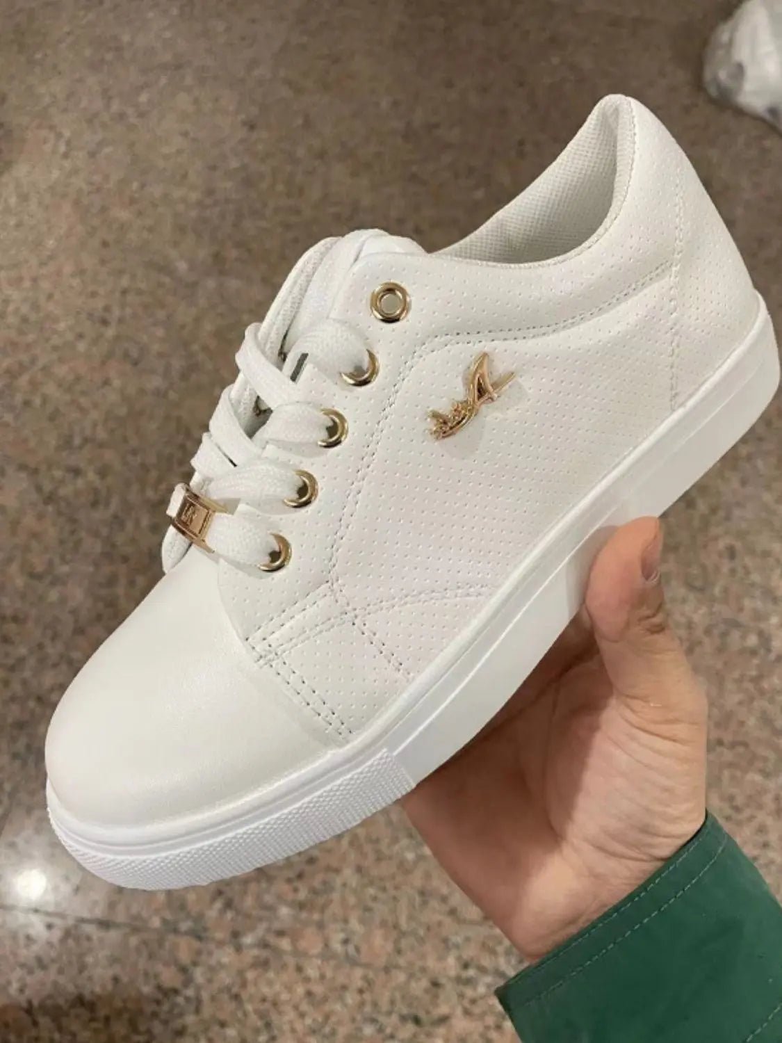 Round Toe Lace Up Sneakers - GlossiChic CollectionShoes