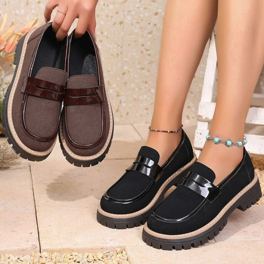 Round Toe Platform Loafers - GlossiChic CollectionShoes