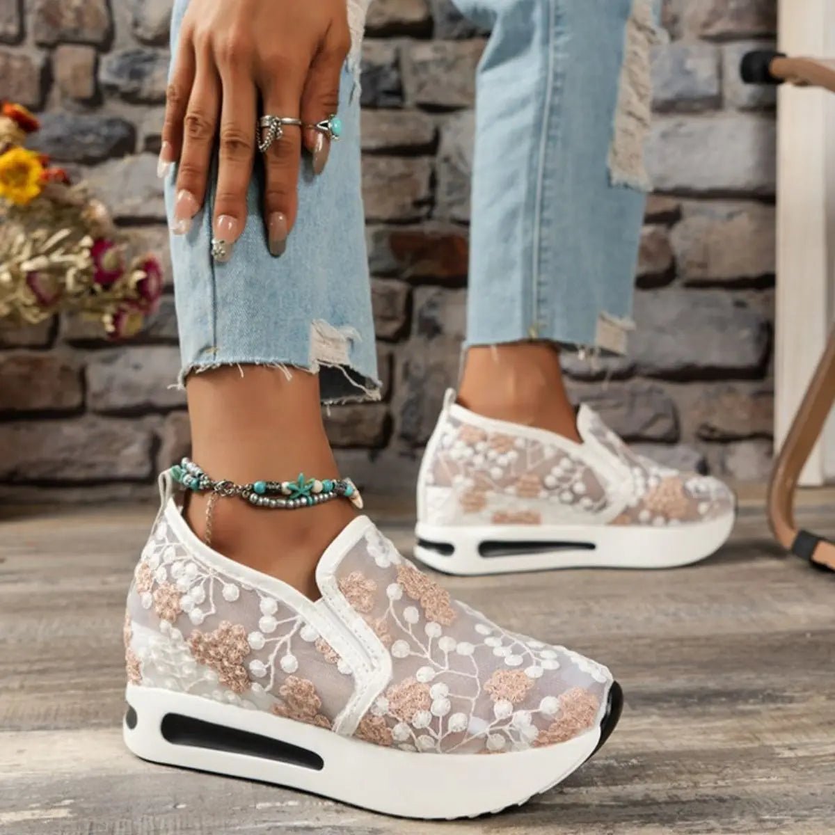 Round Toe Platform Sneakers - GlossiChic CollectionShoes