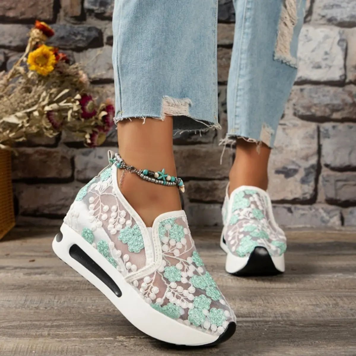 Round Toe Platform Sneakers - GlossiChic CollectionShoes