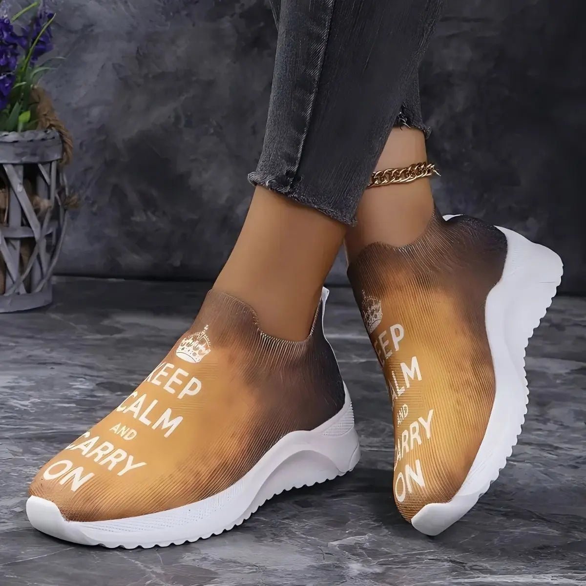 Round Toe Platform Sneakers - GlossiChic CollectionShoes