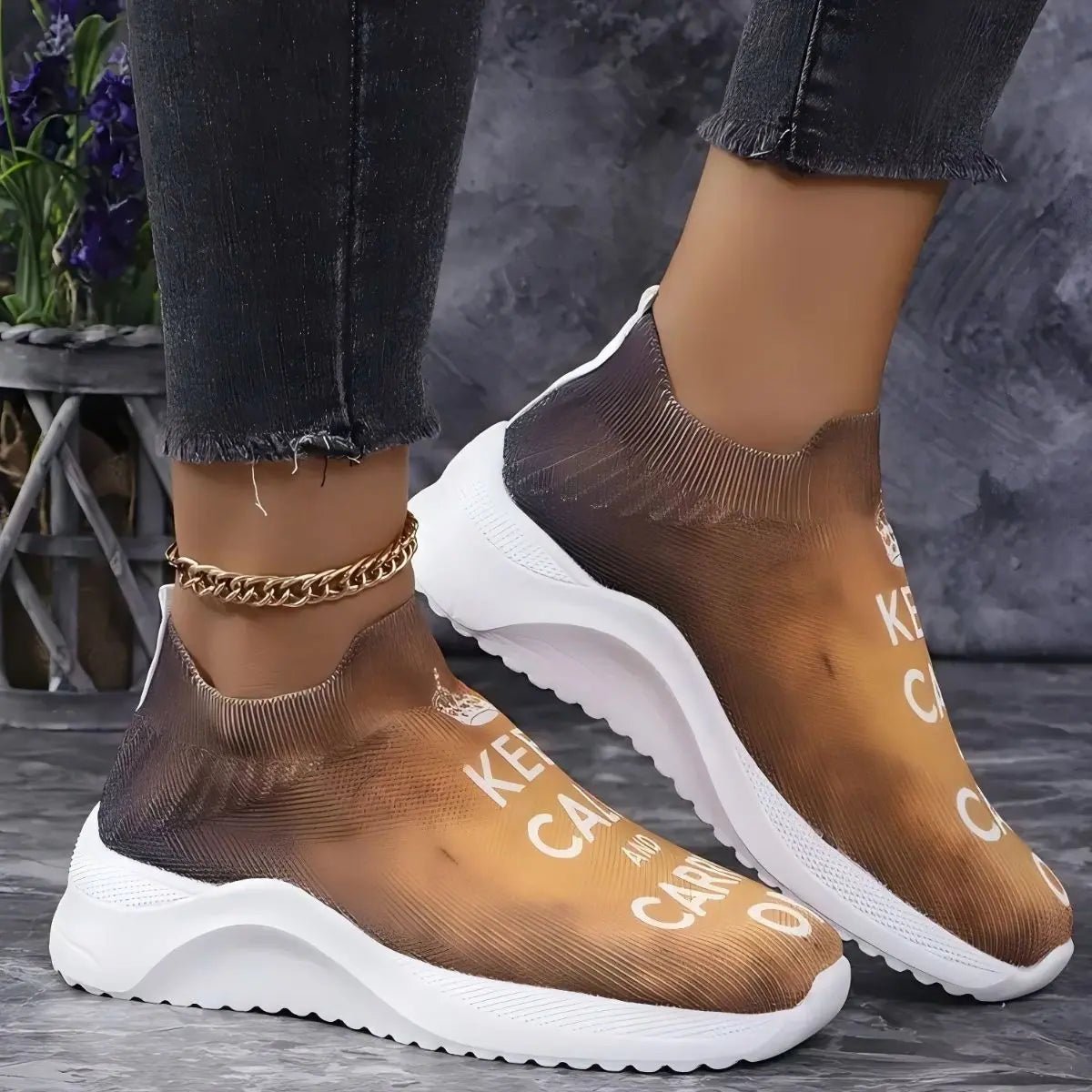Round Toe Platform Sneakers - GlossiChic CollectionShoes