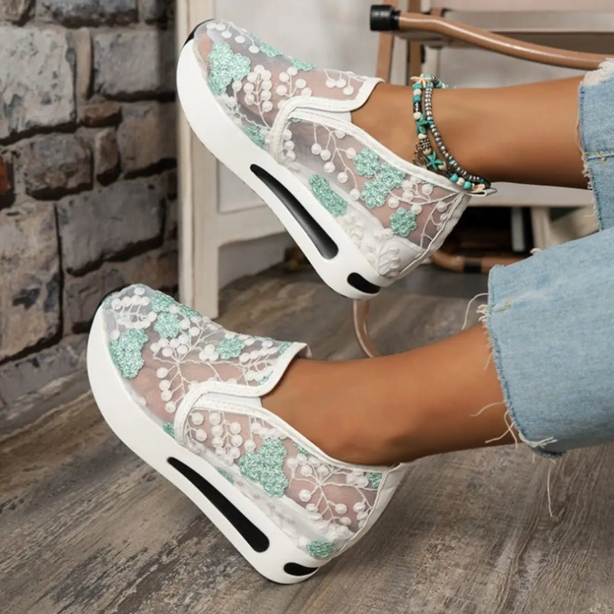 Round Toe Platform Sneakers - GlossiChic CollectionShoes
