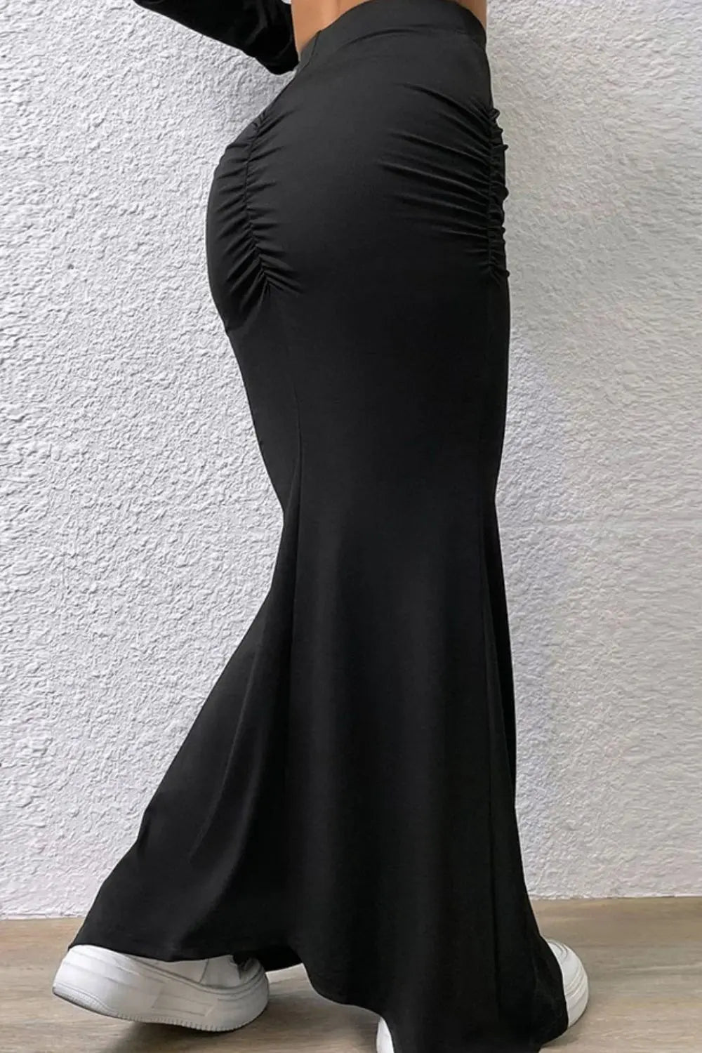 Ruched Maxi Trumpet Skirt - GlossiChic CollectionDresses