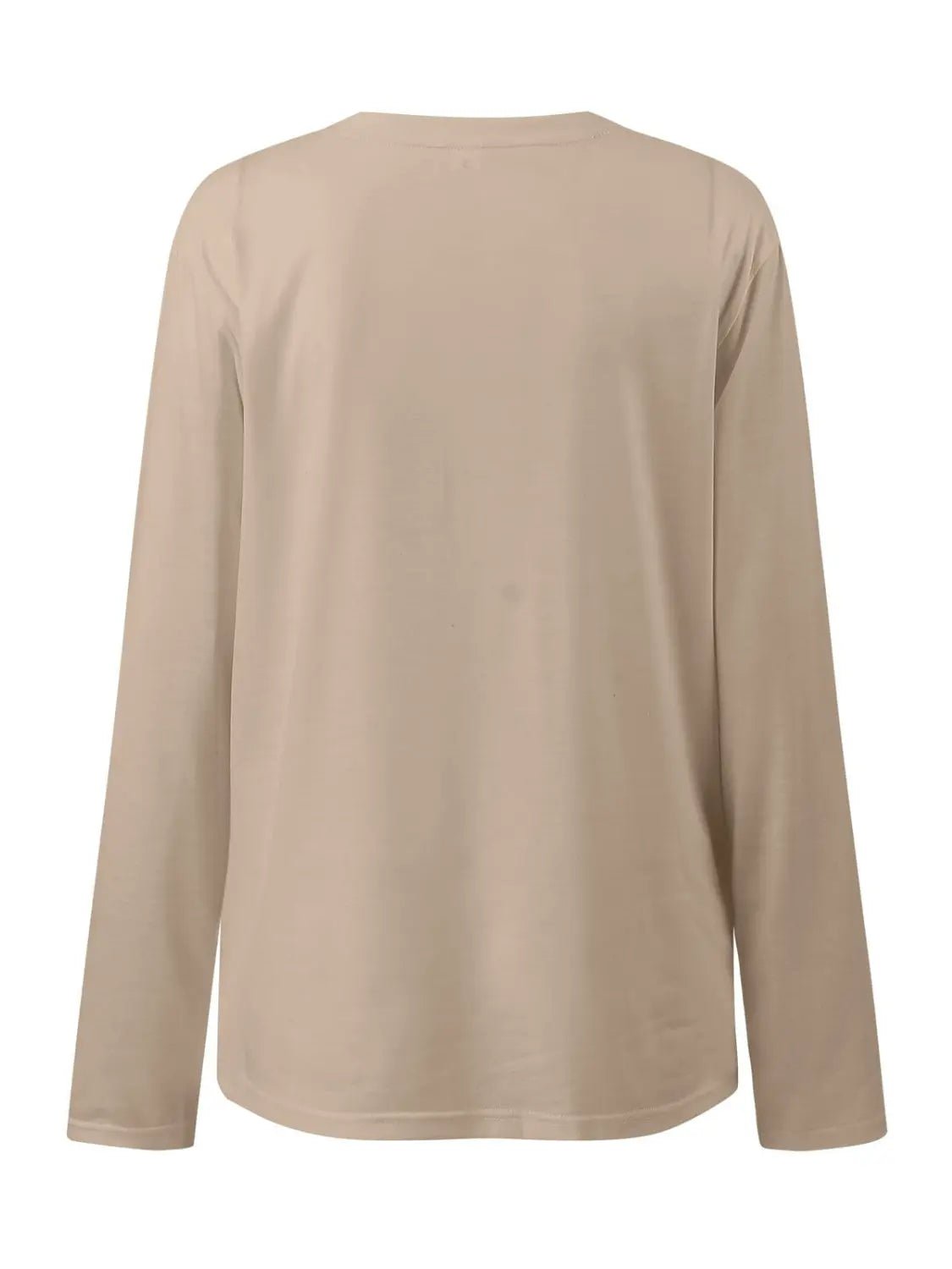 Ruched Round Neck Long Sleeve T-Shirt - GlossiChic CollectionShirts & Tops