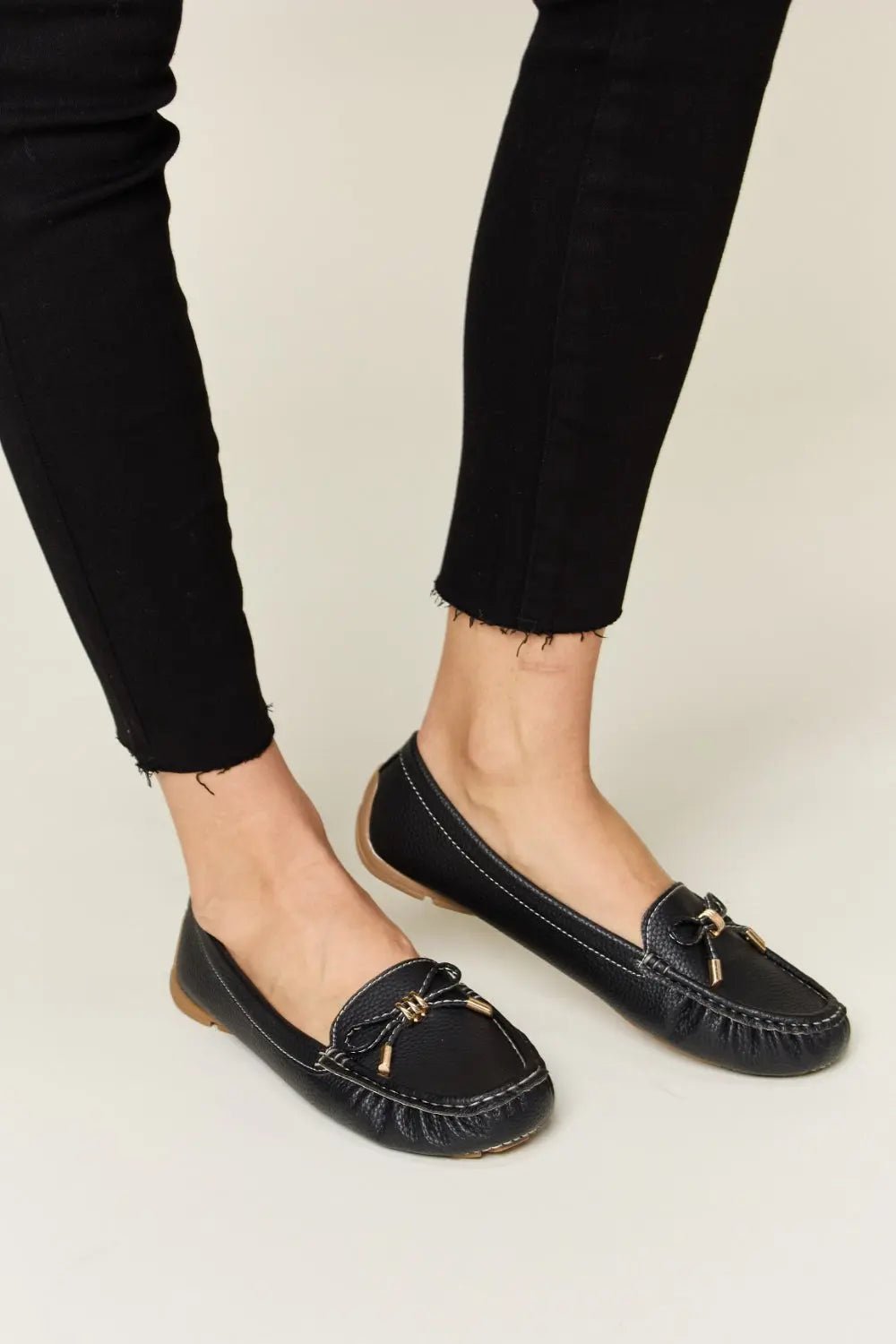 Slip On Bow Flats Loafers - GlossiChic Collection BLACK / 6 GlossiChic Collection Shoes & Accessories