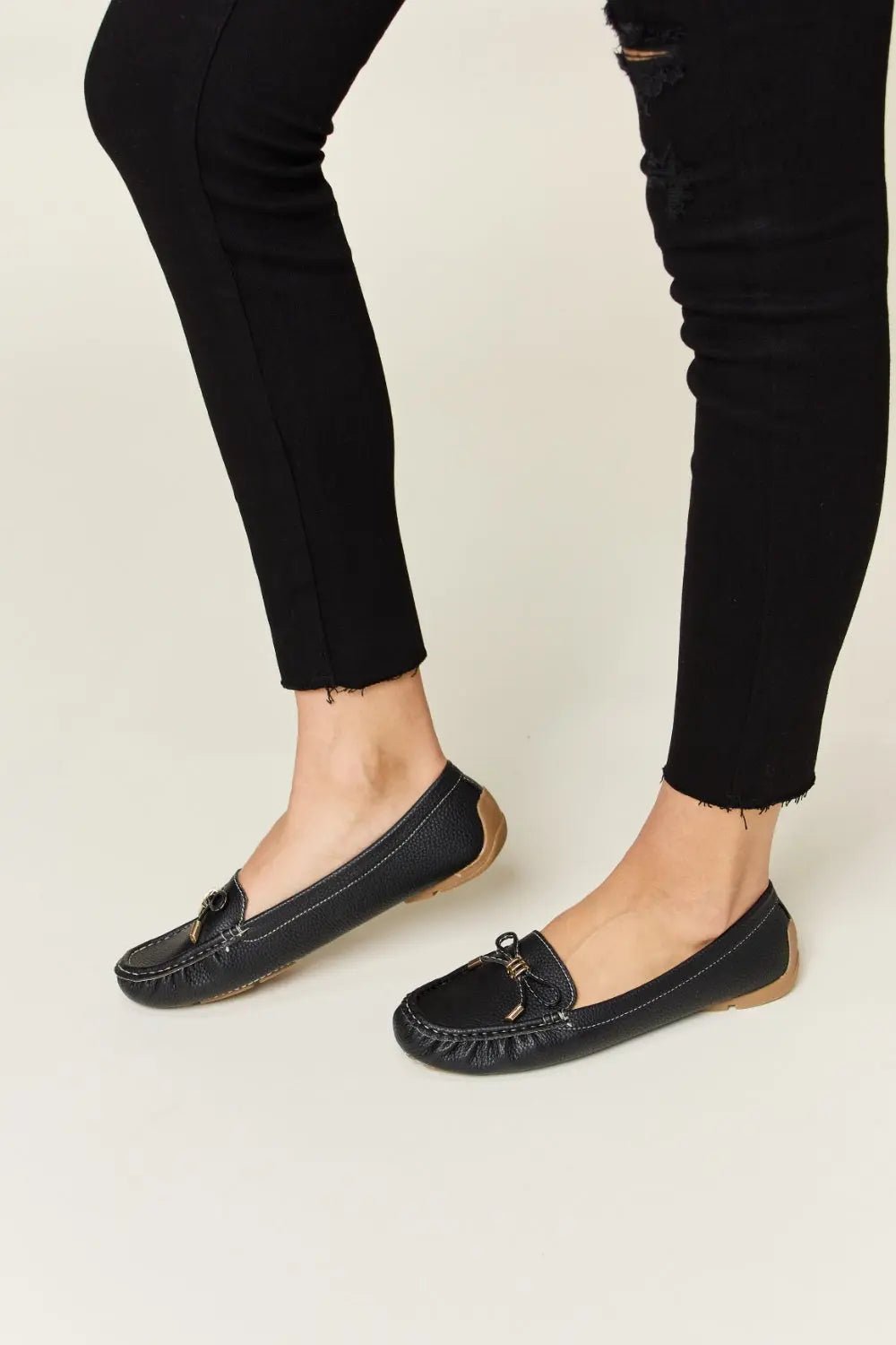 Slip On Bow Flats Loafers - GlossiChic Collection BLACK / 6 GlossiChic Collection Shoes & Accessories