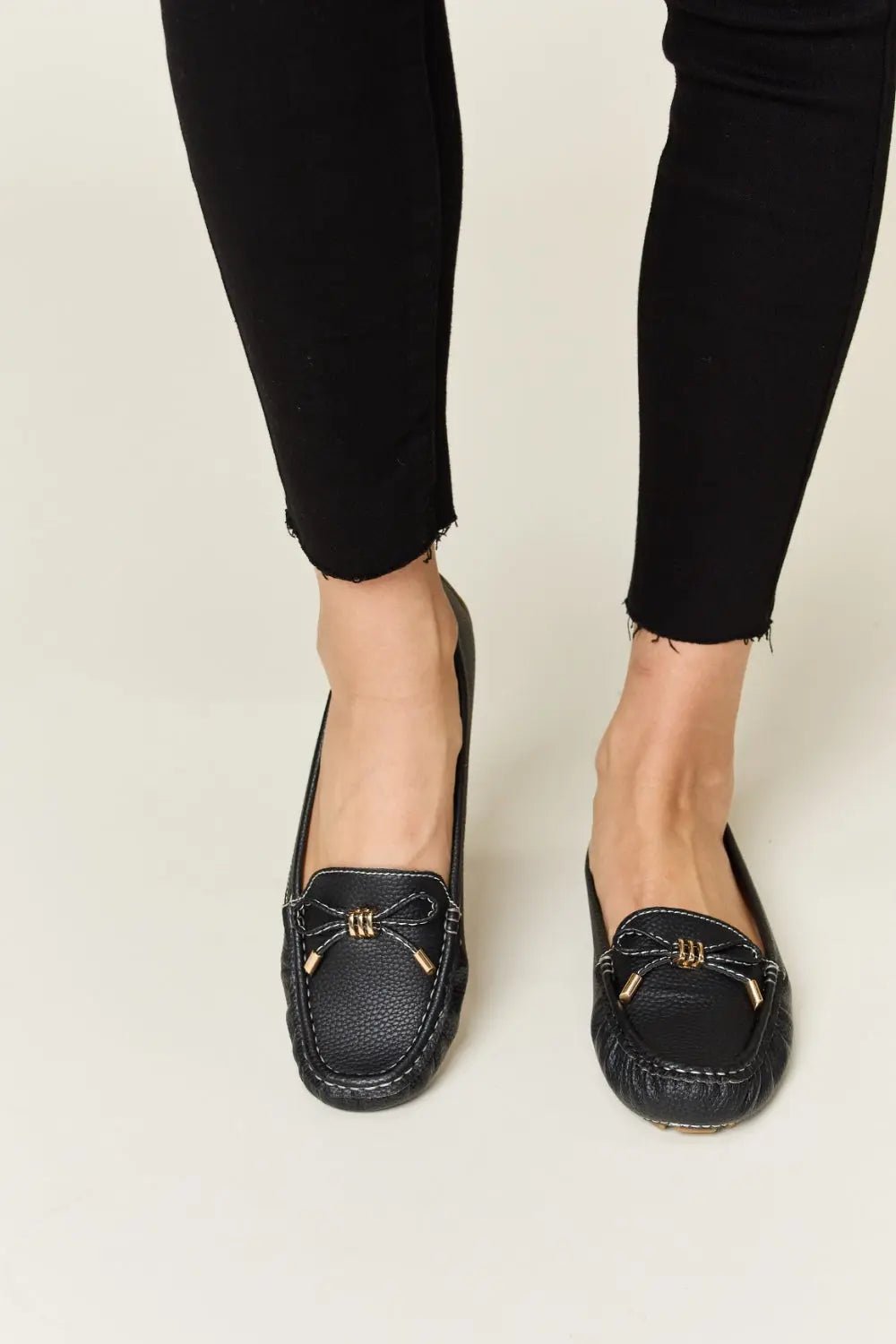 Slip On Bow Flats Loafers - GlossiChic Collection BLACK / 6 GlossiChic Collection Shoes & Accessories
