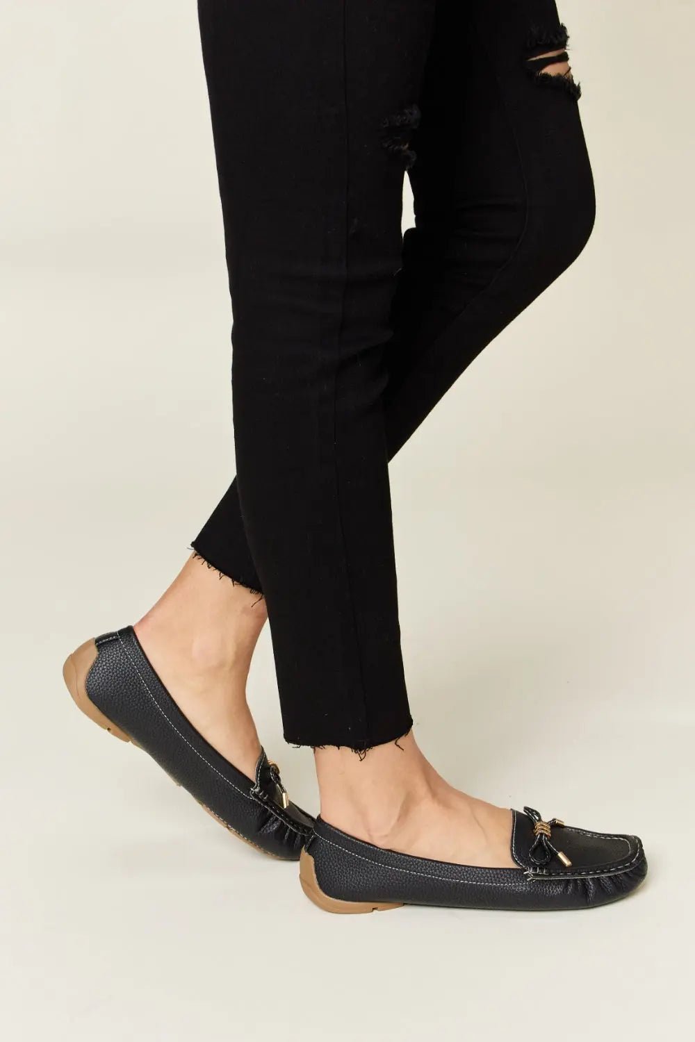 Slip On Bow Flats Loafers - GlossiChic Collection BLACK / 6 GlossiChic Collection Shoes & Accessories