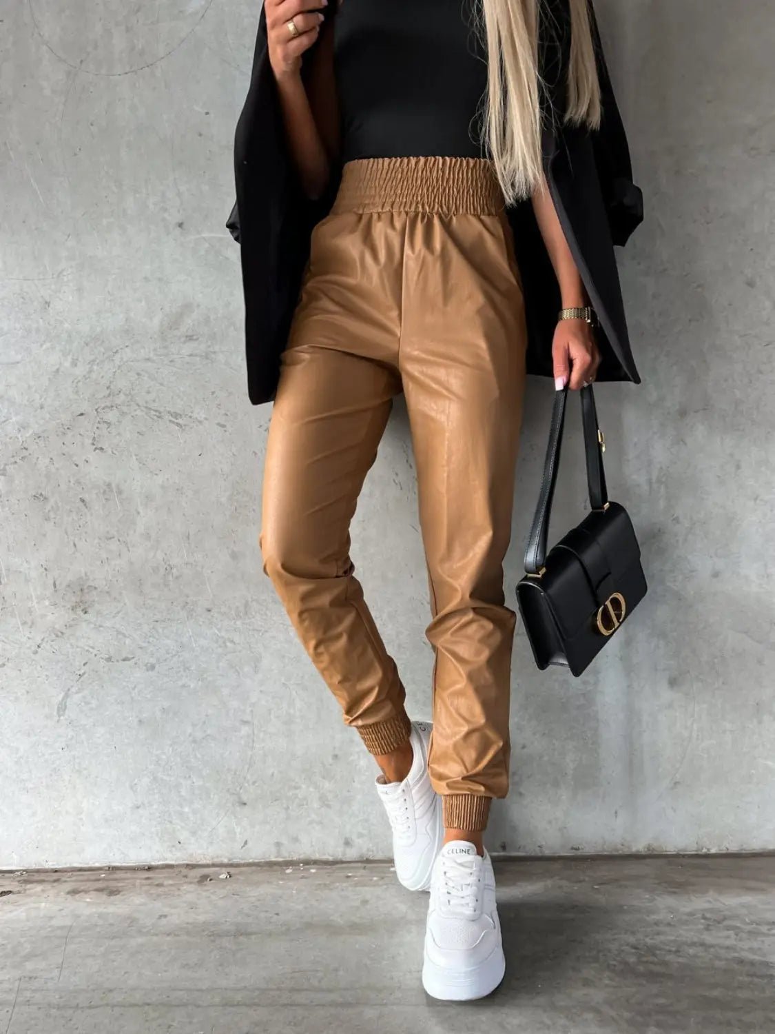 Smocked High Waist Pants with Pockets - GlossiChic CollectionJeans, Pants, & Shorts