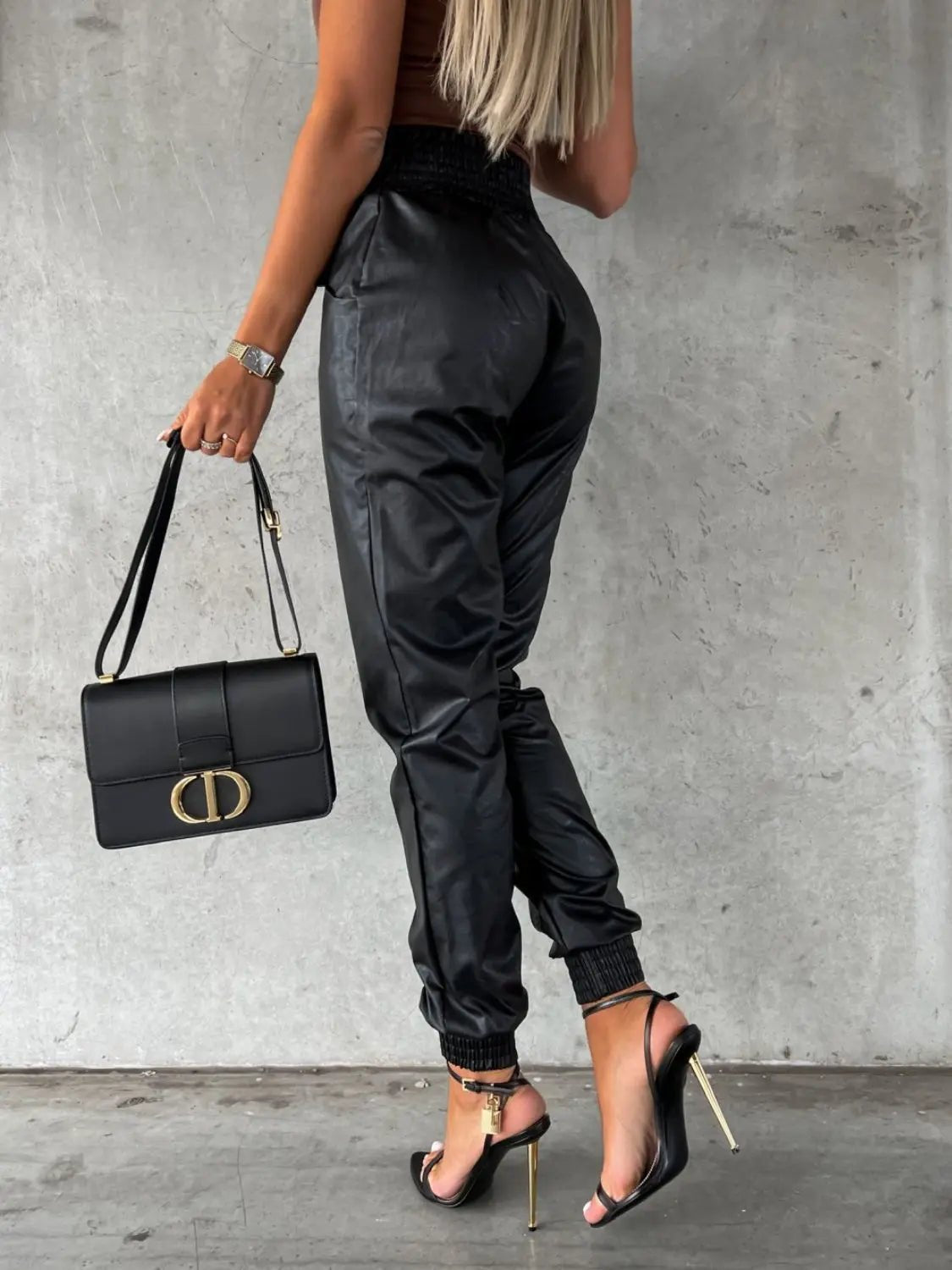Smocked High Waist Pants with Pockets - GlossiChic CollectionJeans, Pants, & Shorts