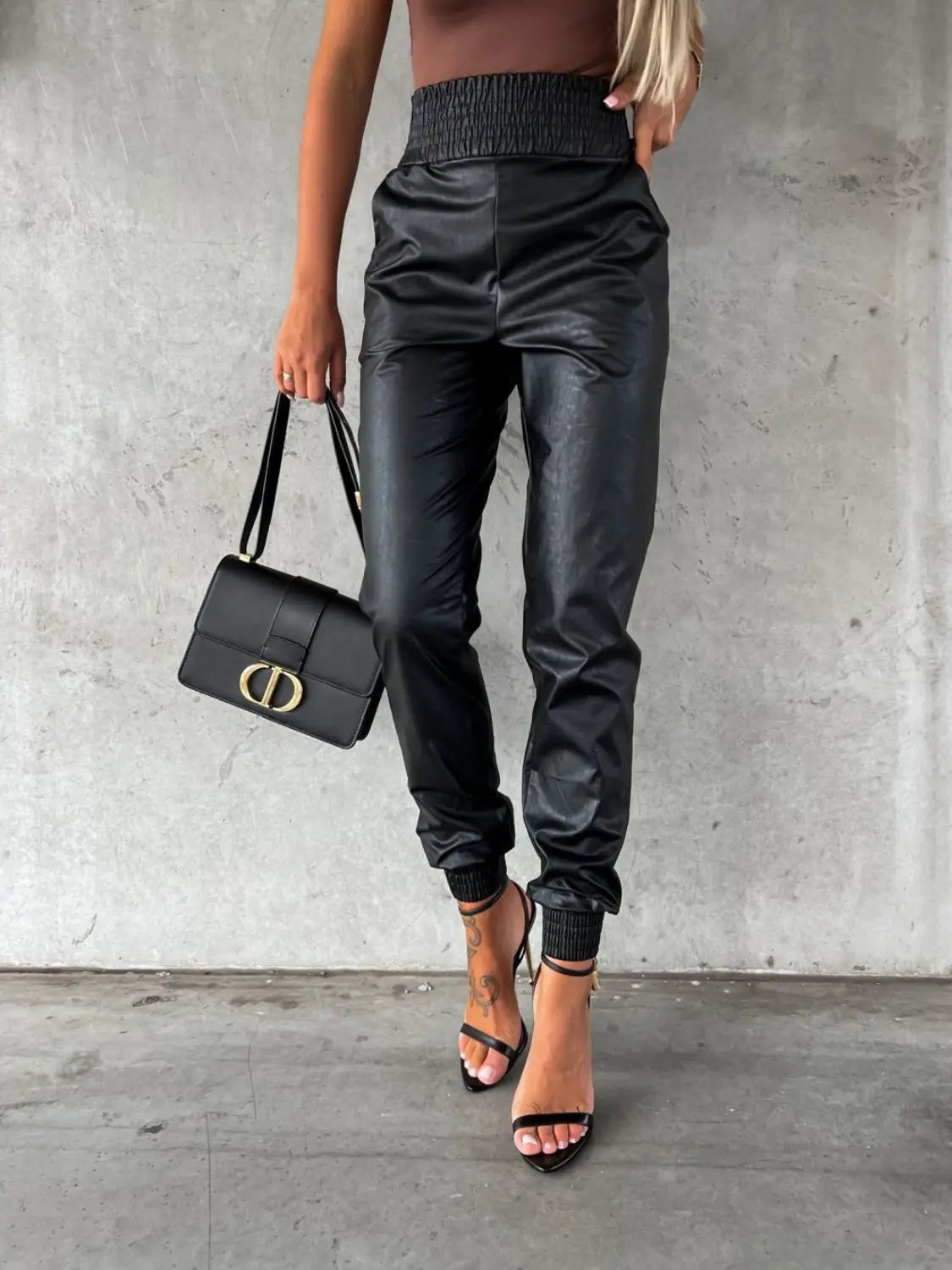 Smocked High Waist Pants with Pockets - GlossiChic CollectionJeans, Pants, & Shorts