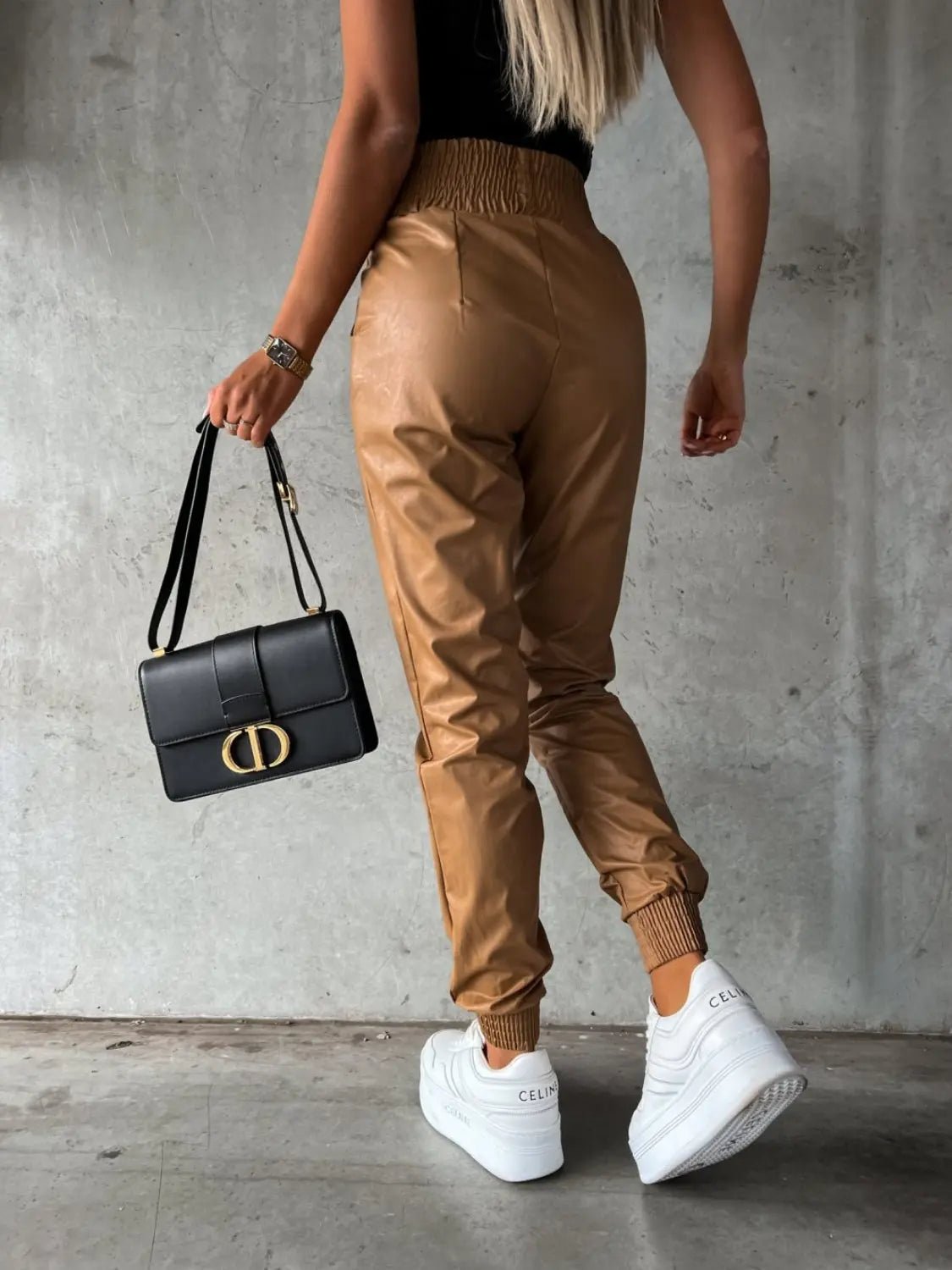 Smocked High Waist Pants with Pockets - GlossiChic CollectionJeans, Pants, & Shorts