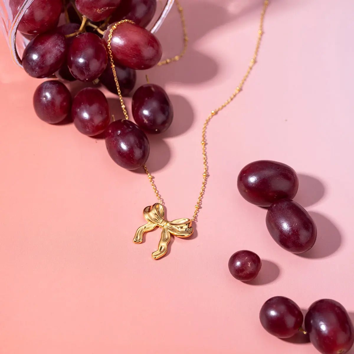 Stainless Steel Bow Pendant Necklace - GlossiChic Collectionjewelry