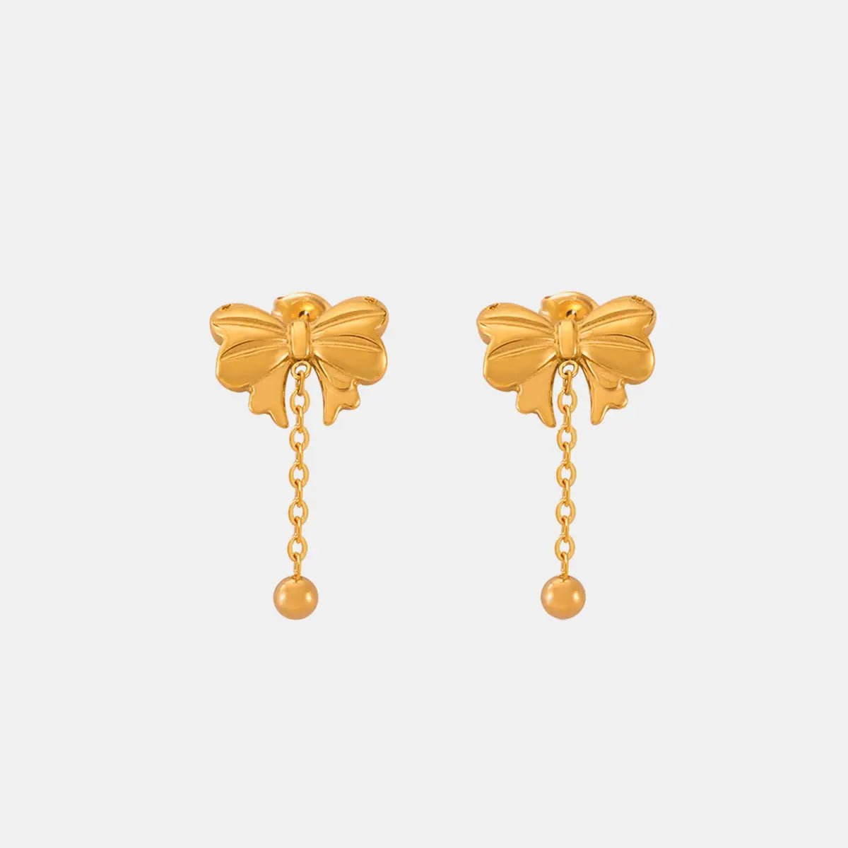 Titanium Steel Bow Earrings - GlossiChic Collection Gold / One Size GlossiChic Collection jewelry
