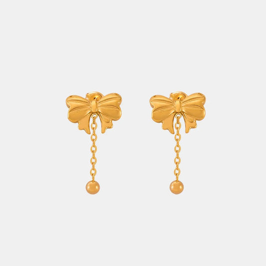 Titanium Steel Bow Earrings - GlossiChic Collectionjewelry