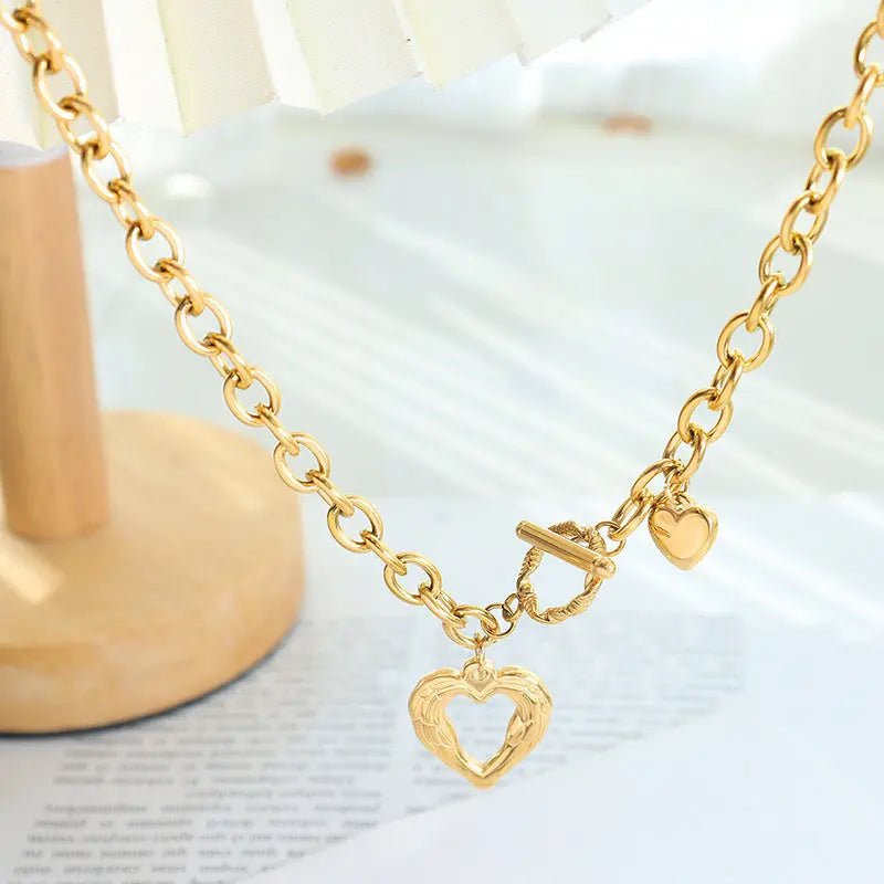 Titanium Steel Heart Pendant Necklace - GlossiChic Collectionjewelry