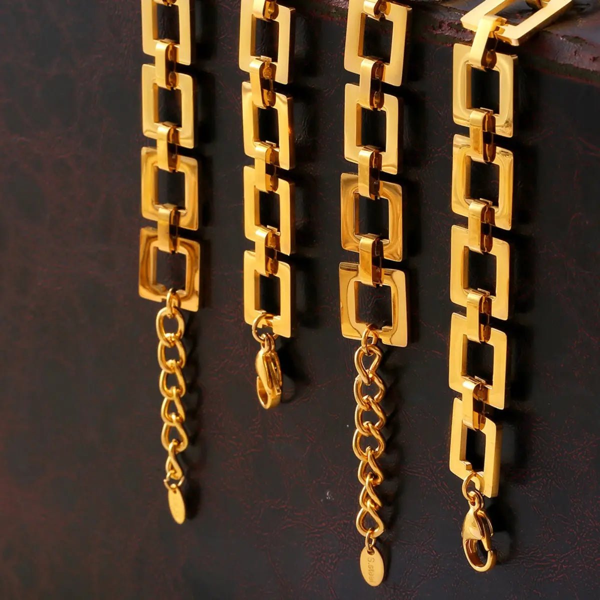 Titanium Steel Hollow Square Chain Bracelet - GlossiChic CollectionBracelets