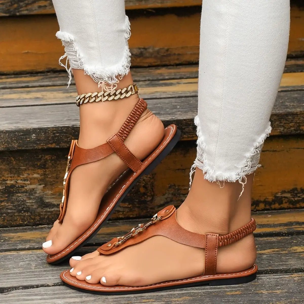 Toe Post Flats Sandals - GlossiChic CollectionShoes