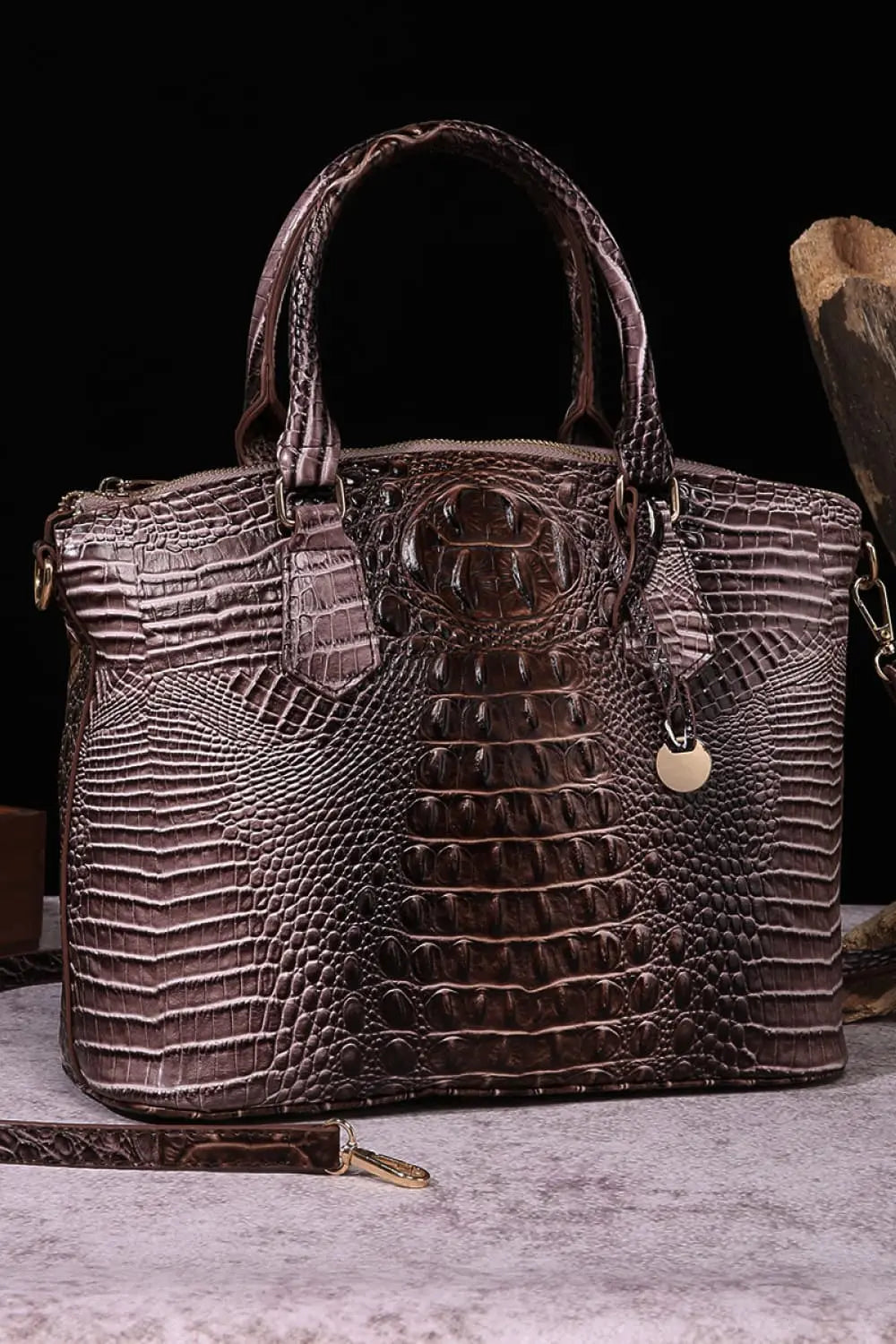 Gradient PU Leather Handbag GlossiChic Collection