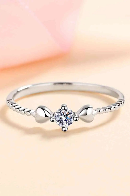 Adored Moissanite Heart 925 Sterling Silver Ring GlossiChic Collection