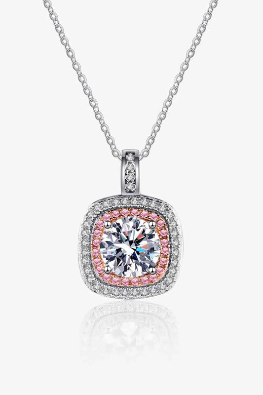 Adored Moissanite Geometric Pendant Necklace GlossiChic Collection